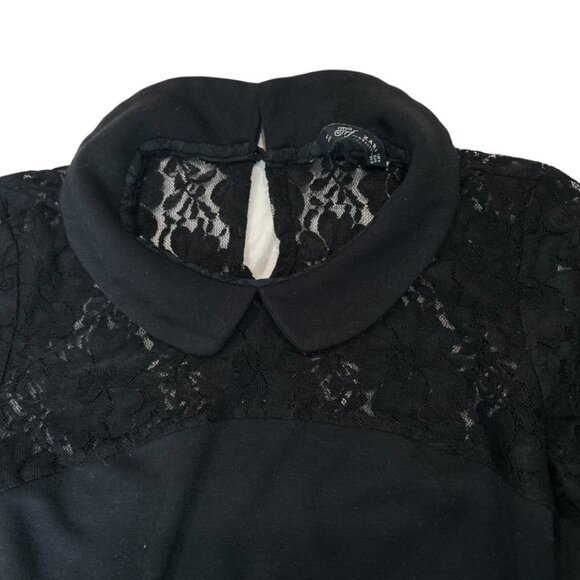 🎄 Zara 🛍️ TRF Women's Black Lace Long Sleeve Mini Dress XS - Picture 3 of 5